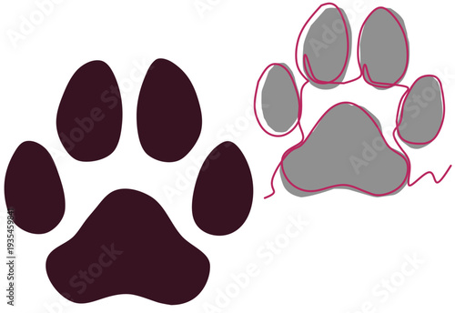 vector illustration of a dog paw footprint 