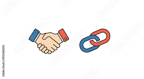 Affiliate Line art minimal digital color illustration