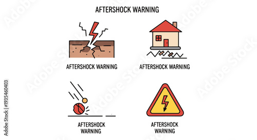 Aftershock Warning soft color vector design