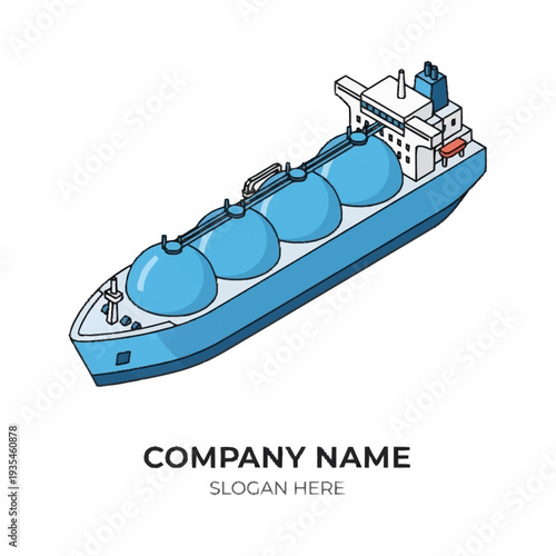 Liquefied Natural Gas Carrier Ship Illustration.