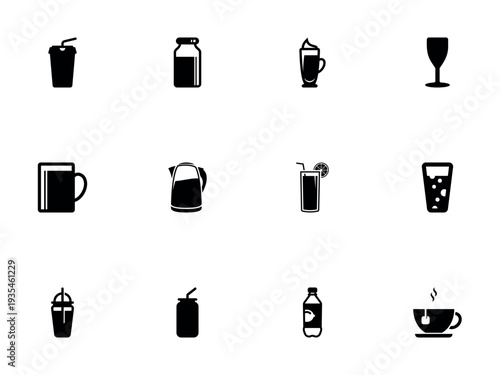 Collection of Drinks, Kettles, and Serving Vessels Glyphs