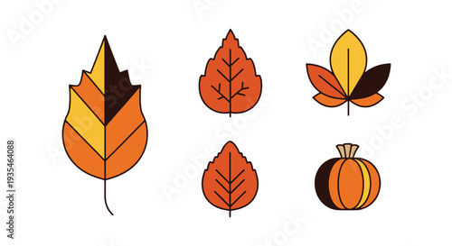 Autumn season Line art vector abstract bright tone
