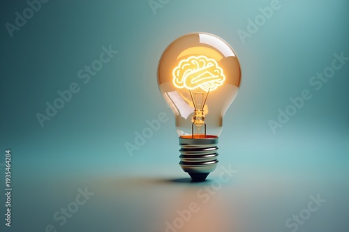 Illuminating Idea: Light Bulb with Brain Shape