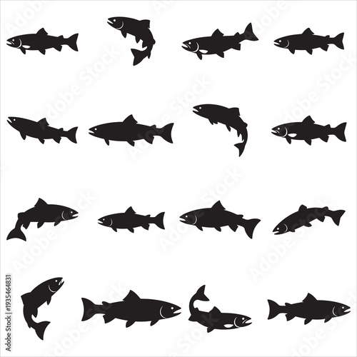 Trout Fish Silhouette Clipart