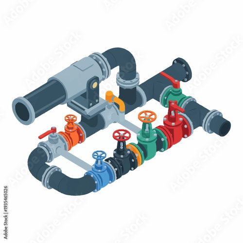 Industrial Pipes and Valves System Configuration.