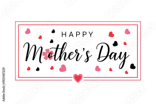 Happy Mother’s Day Pink Typography Card Vector Design