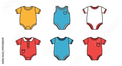 Baby Romper Line art vector abstract bright tone
