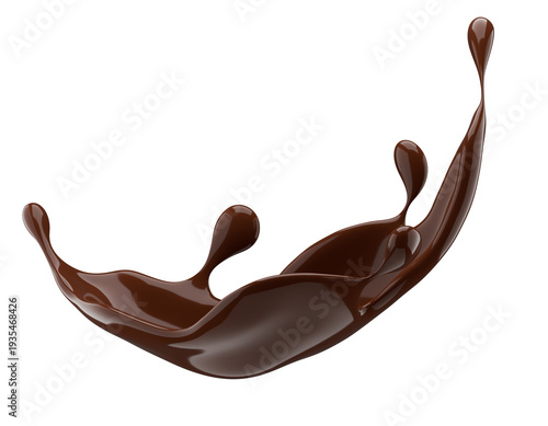 chocolate splash isolated on a white background. 3d render
