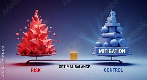 Wallpaper Mural Risk management concept with balance scale and mitigation strategy Torontodigital.ca