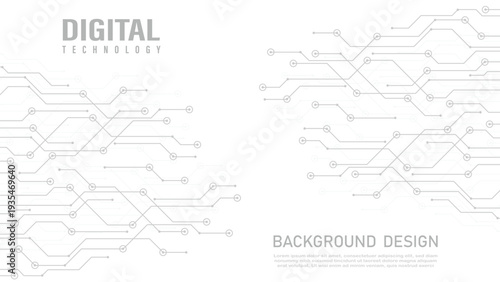 Abstract Digital Technology Background with Circuit Board Lines and Network Connection Design