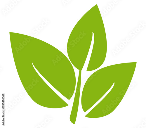Leaf vector symbol, leaf illustration or leaf emoji in flat style. Spring leaf design, ecological nature theme.