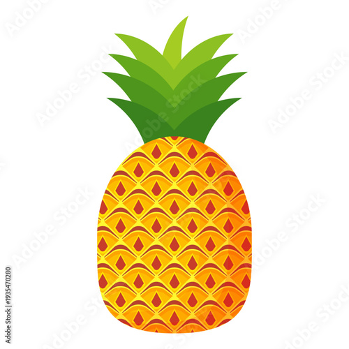 Fresh pineapple fruit illustration, summer pineapple fruit theme. Summer design for holiday promotion and printed on clothing.	