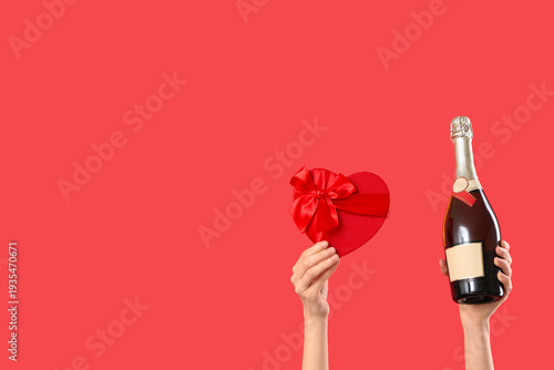 Female hands with heart-sha...