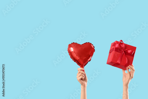 Female hands with heart-sha...