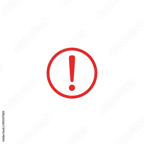 Red exclamation mark symbol inside a circle indicating a warning or attention needed, often used for alerts and notifications
