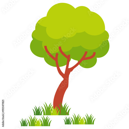flat style tree illustration. cartoon tree. forest nature theme	
