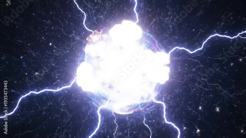 Electric light energy burst in center, dramatic contrast, power concept