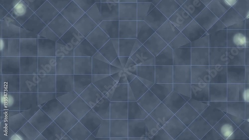 Glass morphism effect on abstract geometric patterns in a futuristic environment