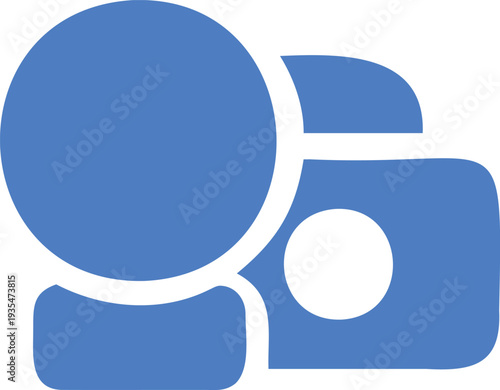 Abstract Blue Digital Camera Icon – Creative Media Lens Vector for Content Creators and Streaming