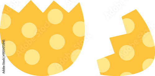 Broken Easter egg shell clipart.
Cracked Easter egg illustration isolated.
Hatched egg split in half design.
Transparent background. SVG.