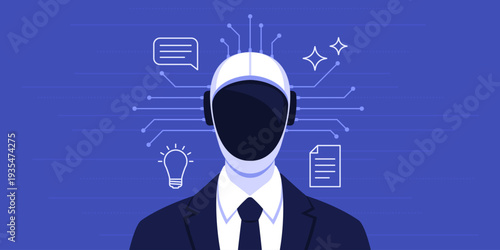 Business executive humanoid AI robot