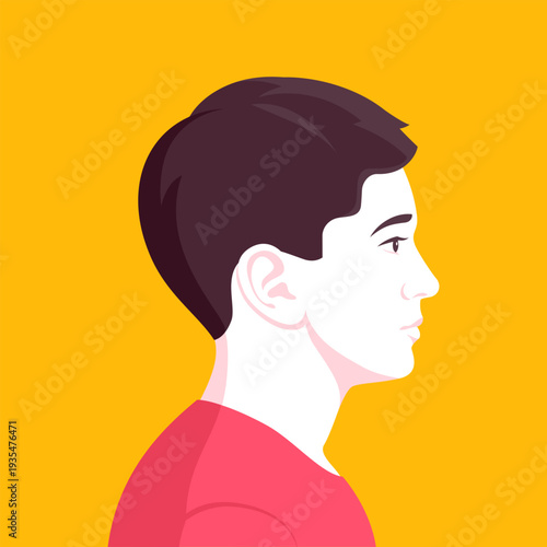 Confident kid portrait profile view