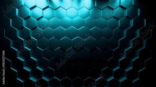 abstract blue 3d hexagon background, 4k seamless loop	