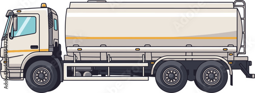 Commercial fuel tanker truck for liquid transport