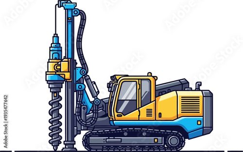 Crawler mounted piling rig for foundation construction