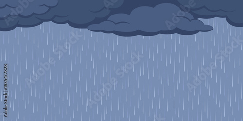 Dark clouds and rain vector background