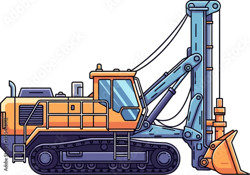 Foundation piling rig with bucket attachment for excavation