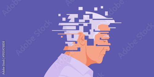 Depressed broken senior man portrait