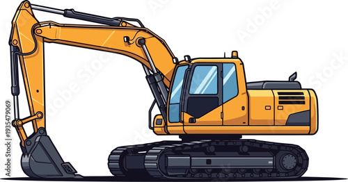 Hydraulic tracked excavator designed for heavy duty digging and trenching