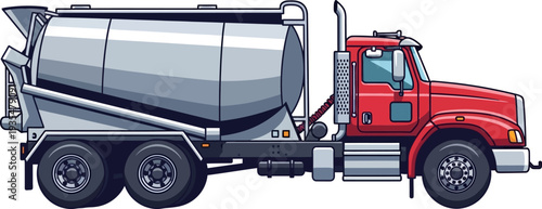 Industrial concrete mixer delivery truck