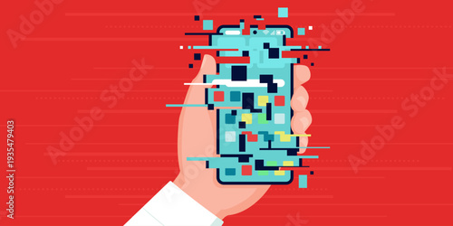 Corrupted data and shattered smartphone