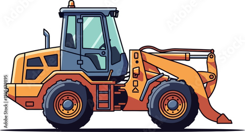 Industrial wheel loader for moving and loading bulk construction materials