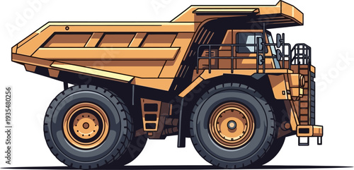 Massive mining dump truck for heavy haulage operations