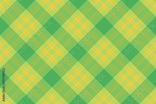 Creation check seamless texture, british textile fabric plaid. Packing vector background pattern tartan in green and amber colors.