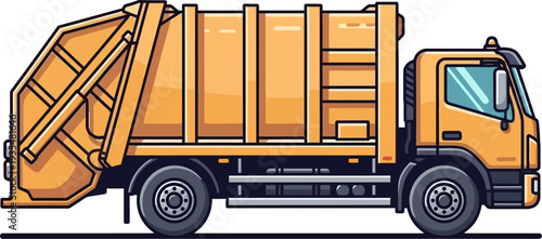 Refuse truck performing waste disposal in a suburban neighborhood