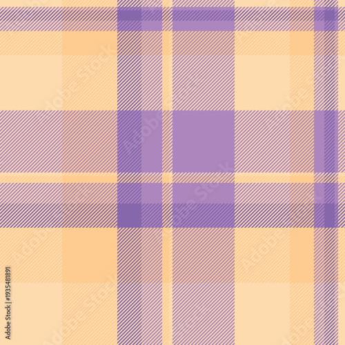 Canadian vector check tartan, dress pattern plaid texture. Blanket textile background fabric seamless in violet and navajo white colors.