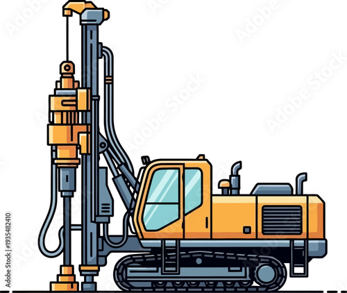 Tracked rotary drilling rig for construction