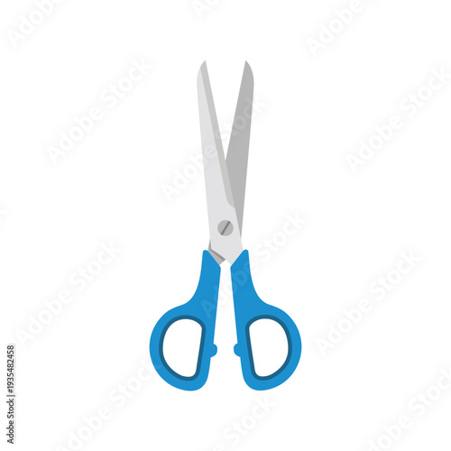 Scissors flat vector and clip art design on a white backdrop