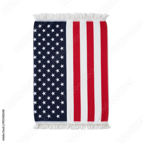 A detailed depiction of the american flag with its iconic stars and stripes isolated on transparent background, isolated on white background