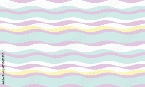 Seamless pastel wavy stripes pattern.  Perfect for website backgrounds, textile prints, packaging, and playful designs.  A cheerful and whimsical illustration conveying happiness and serenity.