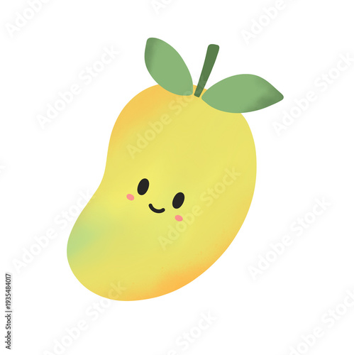 mango ripe cute sweet sour fruit hand drawn cute illustration