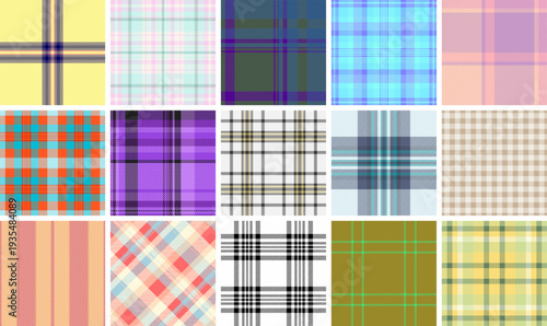 Warm plaid bundle rustic food packaging. Earthy tartan visuals elevate labels. Seamless vectors repeat evenly.