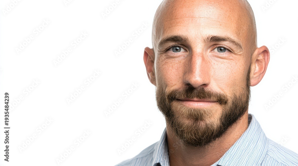 Obraz premium Handsome man with a warm smile and a beard