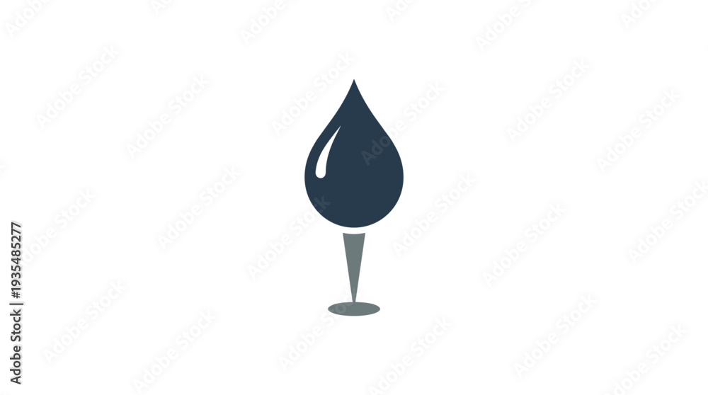 Fototapeta premium Oil drop shaped map pin icon