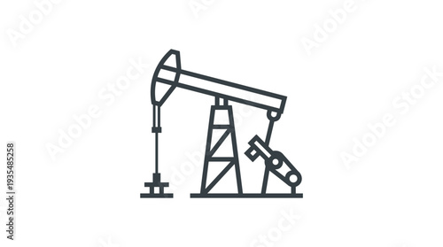 Simple outline illustration of an oil pumpjack