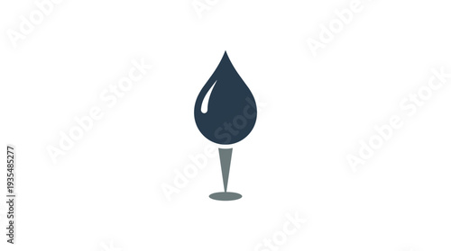 Oil drop shaped map pin icon